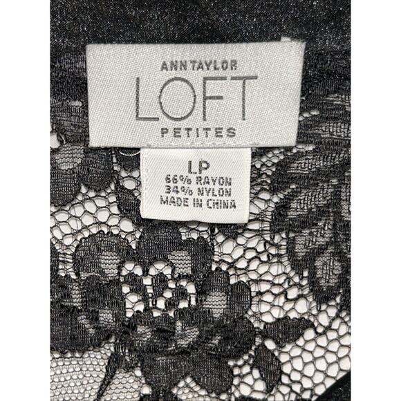 Ann Taylor LOFT Black Lace Petite Large Button-Up Shirt Fairy Grunge Goth Trendy - Picture 6 of 12